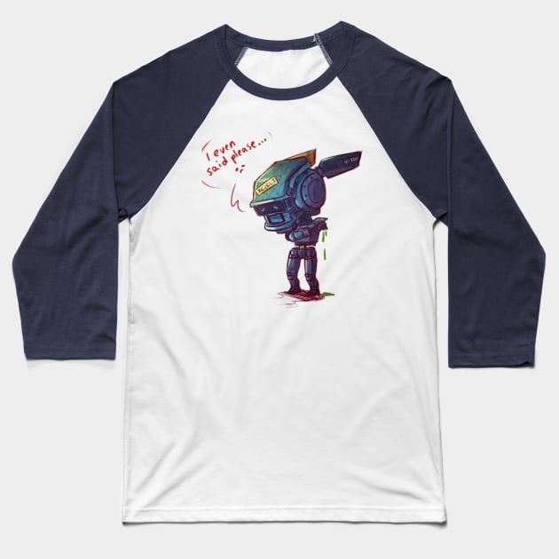 Chappie Says Please Baseball T-Shirt by Tiffa